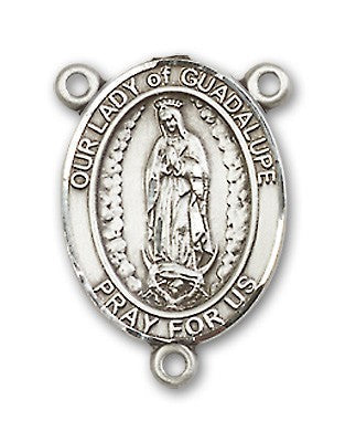 Our Lady of Guadalupe Rosary Centerpiece Sterling Silver or Pewter