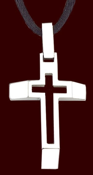 Stainless Steel Cross Pendant - 1 1/4'H