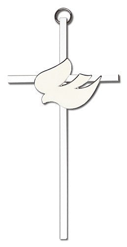 White Enamel Holy Spirit Wall Cross 6'