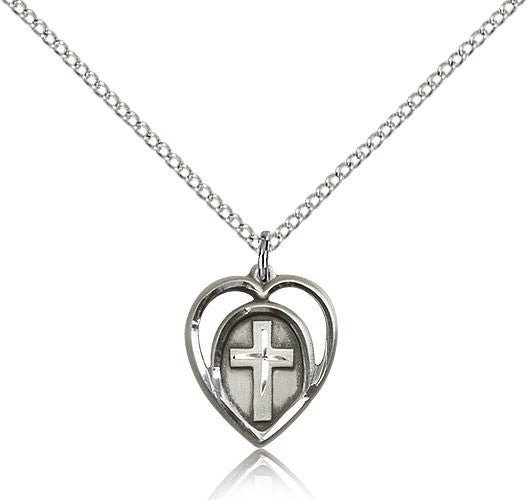 Cross in a Heart Pendant