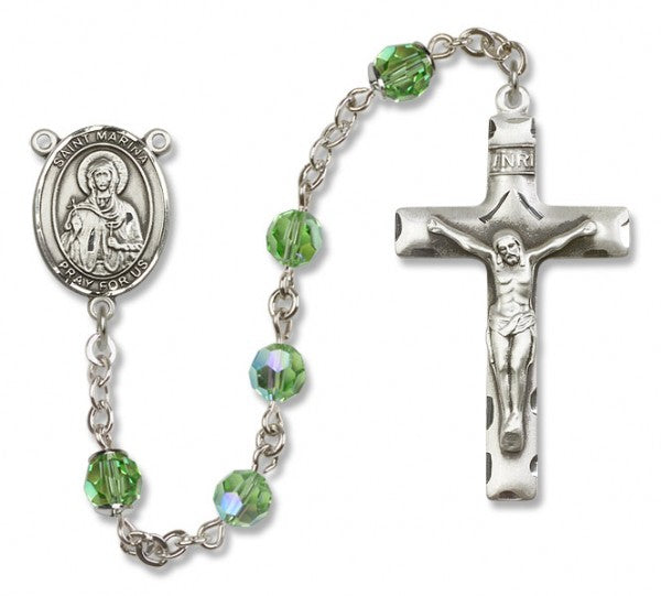 St. Marina Sterling Silver Heirloom Rosary Squared Crucifix