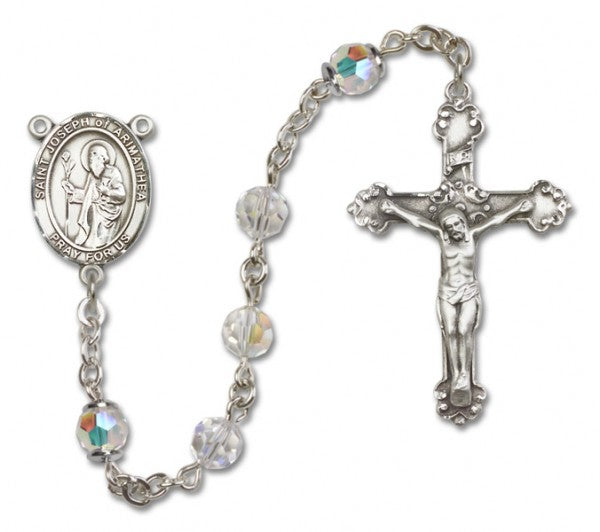 St. Joseph of Arimathea Sterling Silver Heirloom Rosary Fancy Crucifix