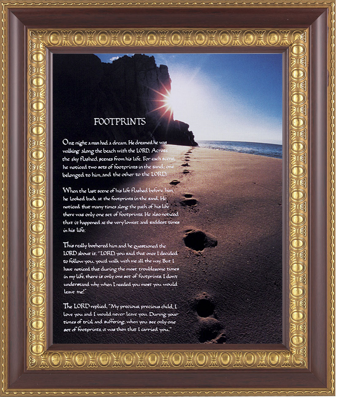 Footprints Prayer 8x10 Framed Print Under Glass
