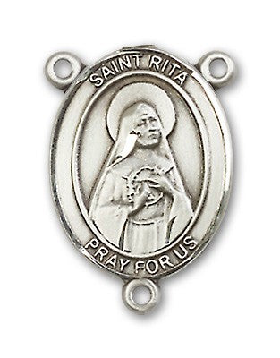 St. Rita of Cascia Rosary Centerpiece Sterling Silver or Pewter
