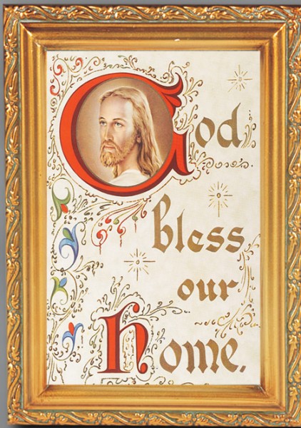 House Blessing Antique Gold Framed Print