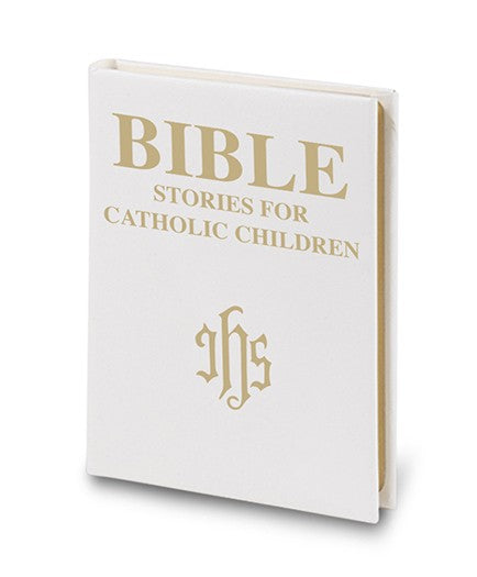 Bible Stories for Catholic Children, White Gold Stamped Cover