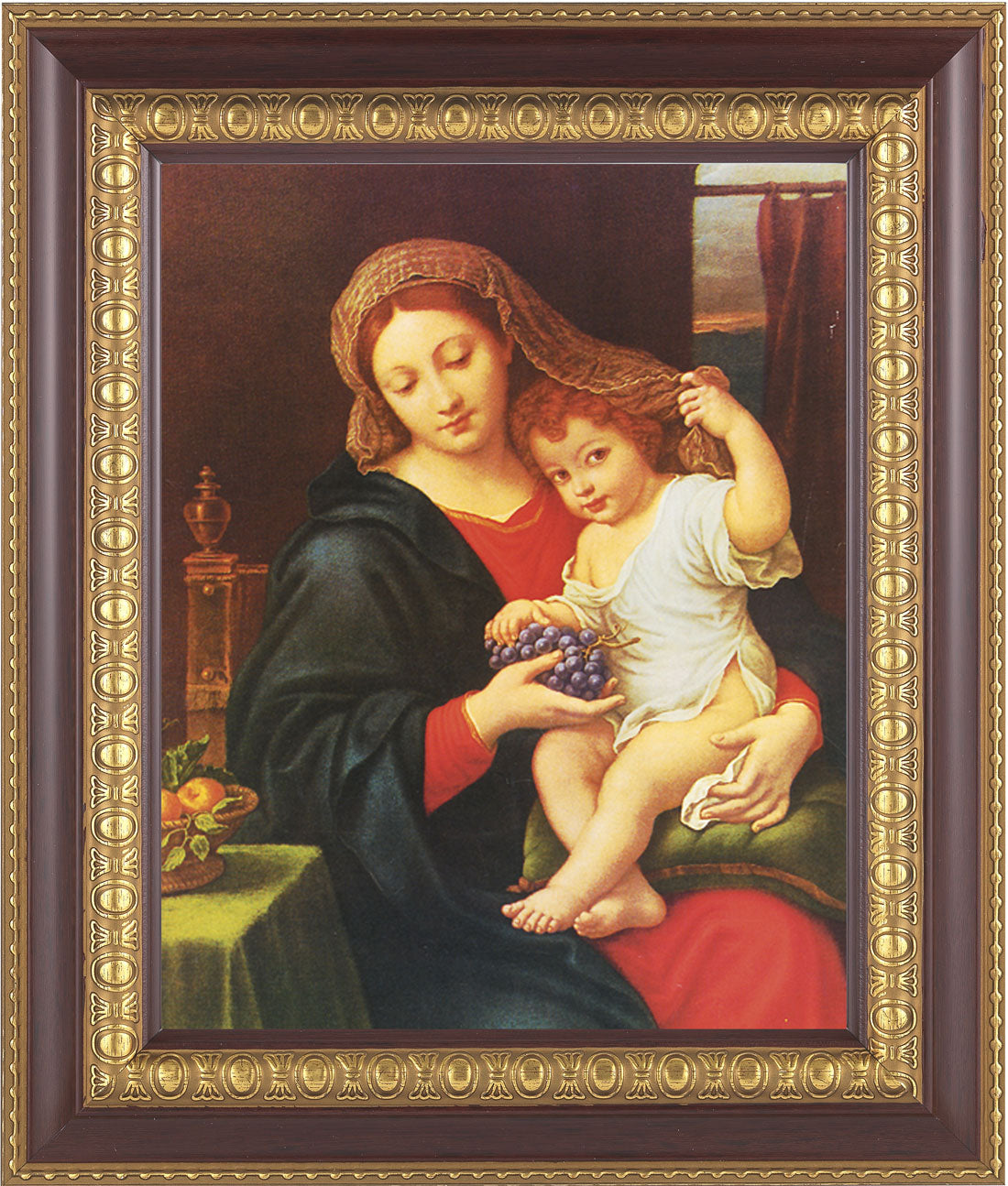 Madonna and Child Holding Veil 8x10 Framed Print Under Glass