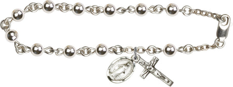 Miraculous Medal Crucifix Pendant Rosary Bracelet for Women