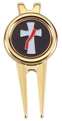 Golf Divet Tool With Deacon's Cross Design
