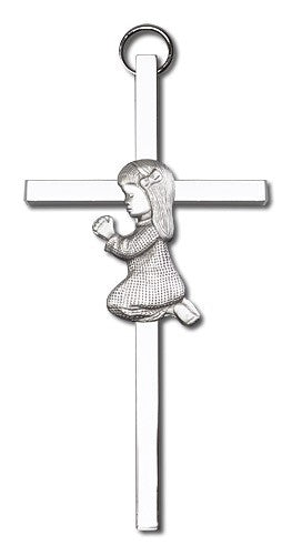 Praying Girl Cross 4'