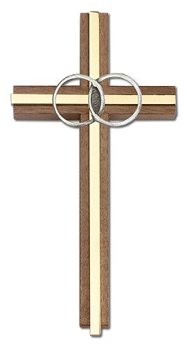 Marriage Cross with Eternity Rings in Walnut 6'