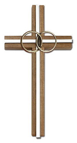 Marriage Cross with Eternity Rings in Walnut 6'