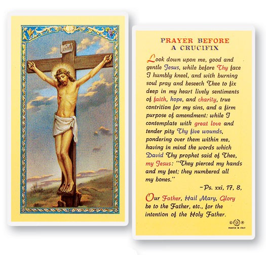 Prayer Before A Crucifix Laminated Prayer Card