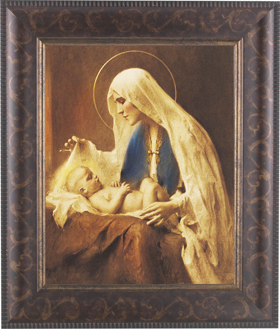 Madonna Adoring the Christ Child 8x10 Framed Print Under Glass