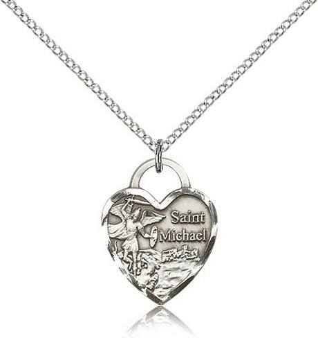 Heart Shaped St. Michael The Archangel Medal for Women