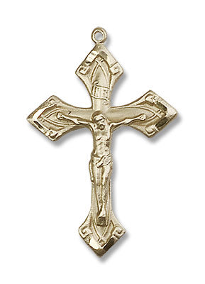High Polished Point Tip Crucifix Necklace