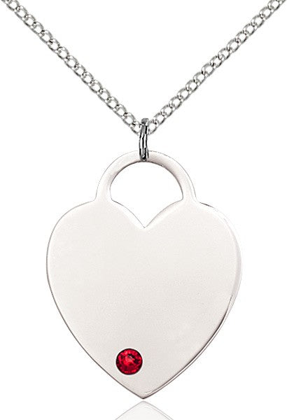 Large Women's Heart Pendant with Birthstone Options
