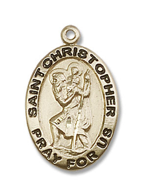 Women's Oval St. Christopher Pray For Us Necklace