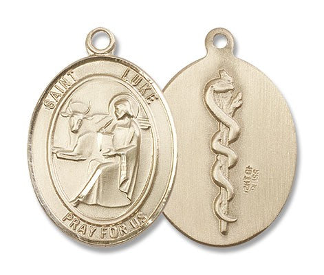 Oval Saint Luke Medal with Medicine Symbol
