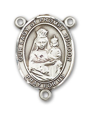 Our Lady of Prompt Succor Rosary Centerpiece Sterling Silver or Pewter