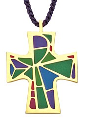 Multi-Color Cross Pendant - 2 inches