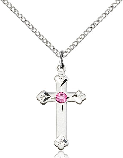 Cross Pendant with Birthstone Options for Youth