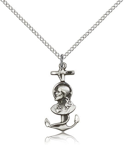 Sacred Heart Anchor Cross Pendant