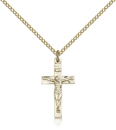 Dainty Crucifix Pendant Etched Accents for Women
