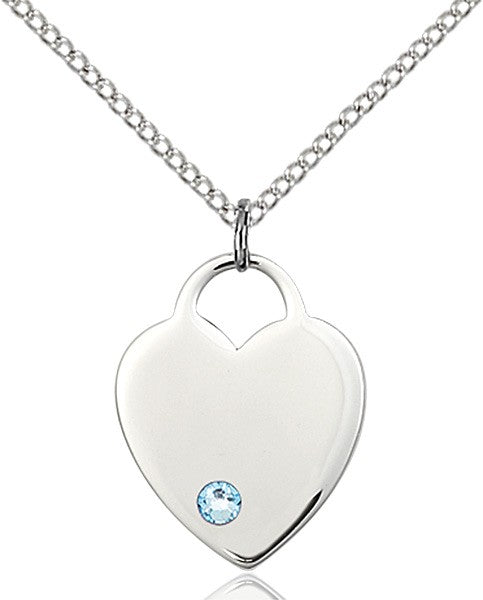Medium Heart Shaped Pendant with Birthstone Options