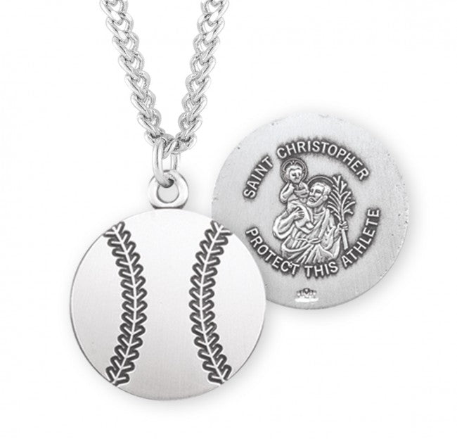 St. Christopher Baseball Sterling Silver Medal