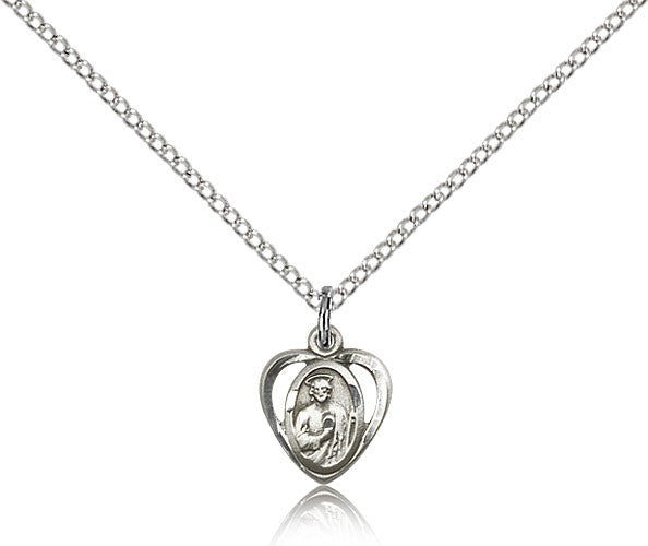 Petite Saint Jude Medal Heart Shaped