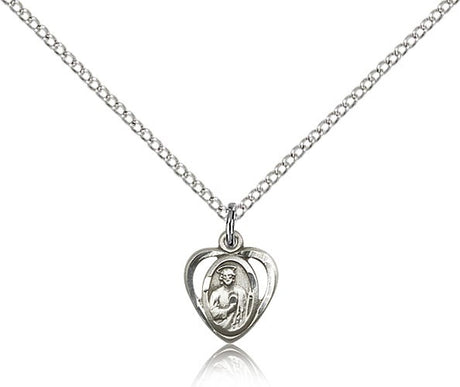 Petite Saint Jude Medal Heart Shaped