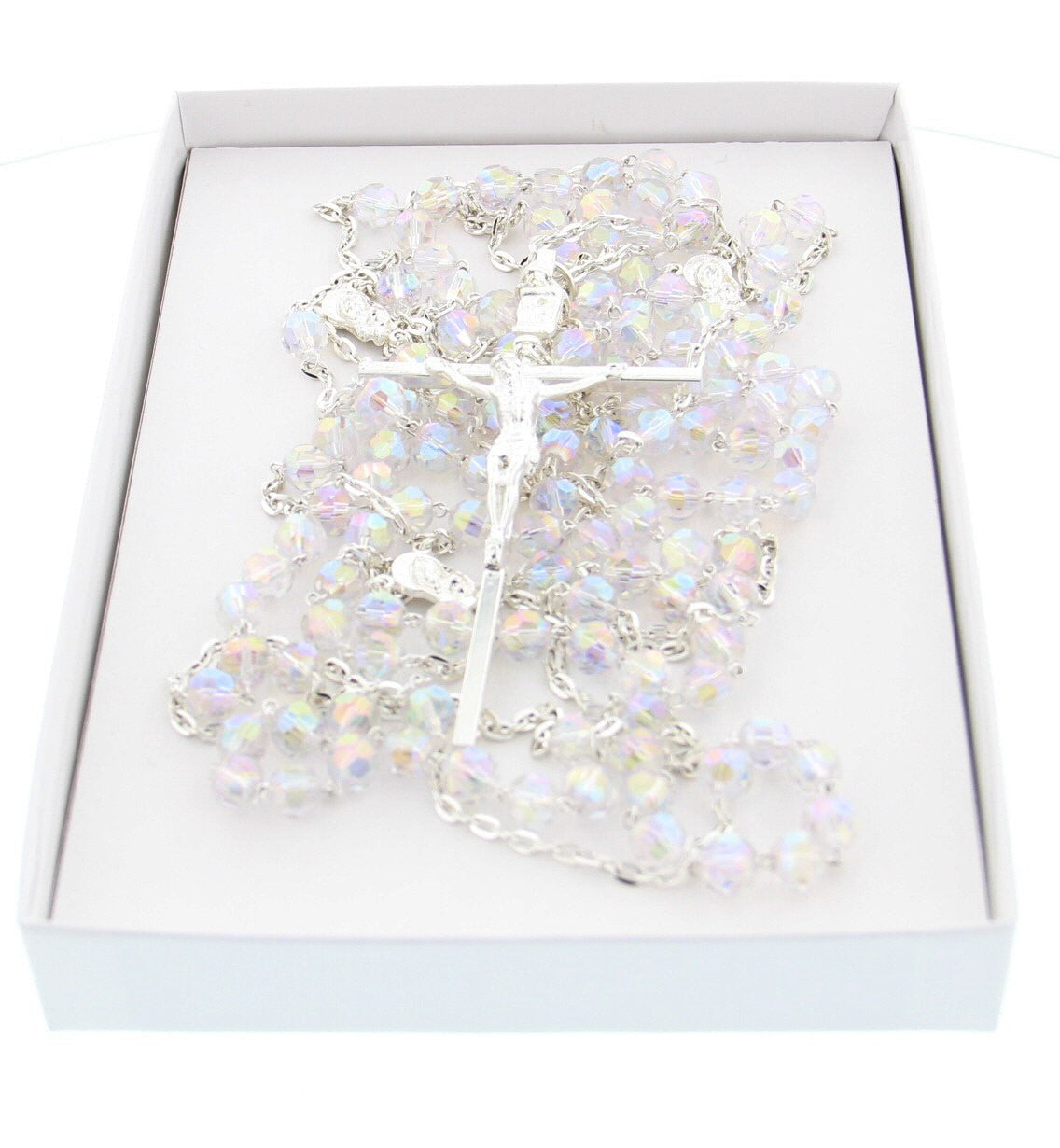 Silver Tone and Crystal Wedding Lasso Rosary