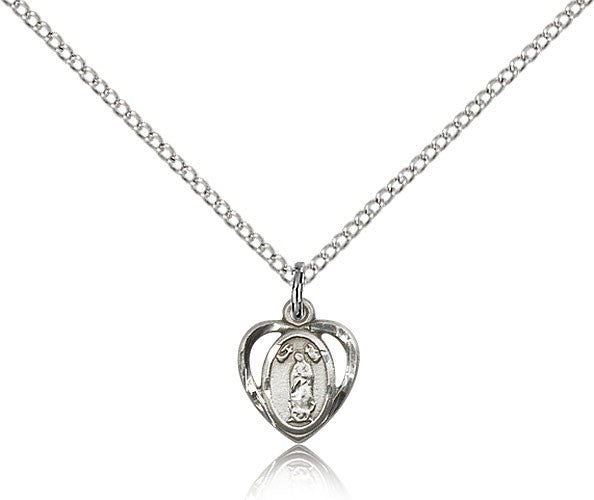 Our Lady of Guadalupe with Heart Cutout Pendant