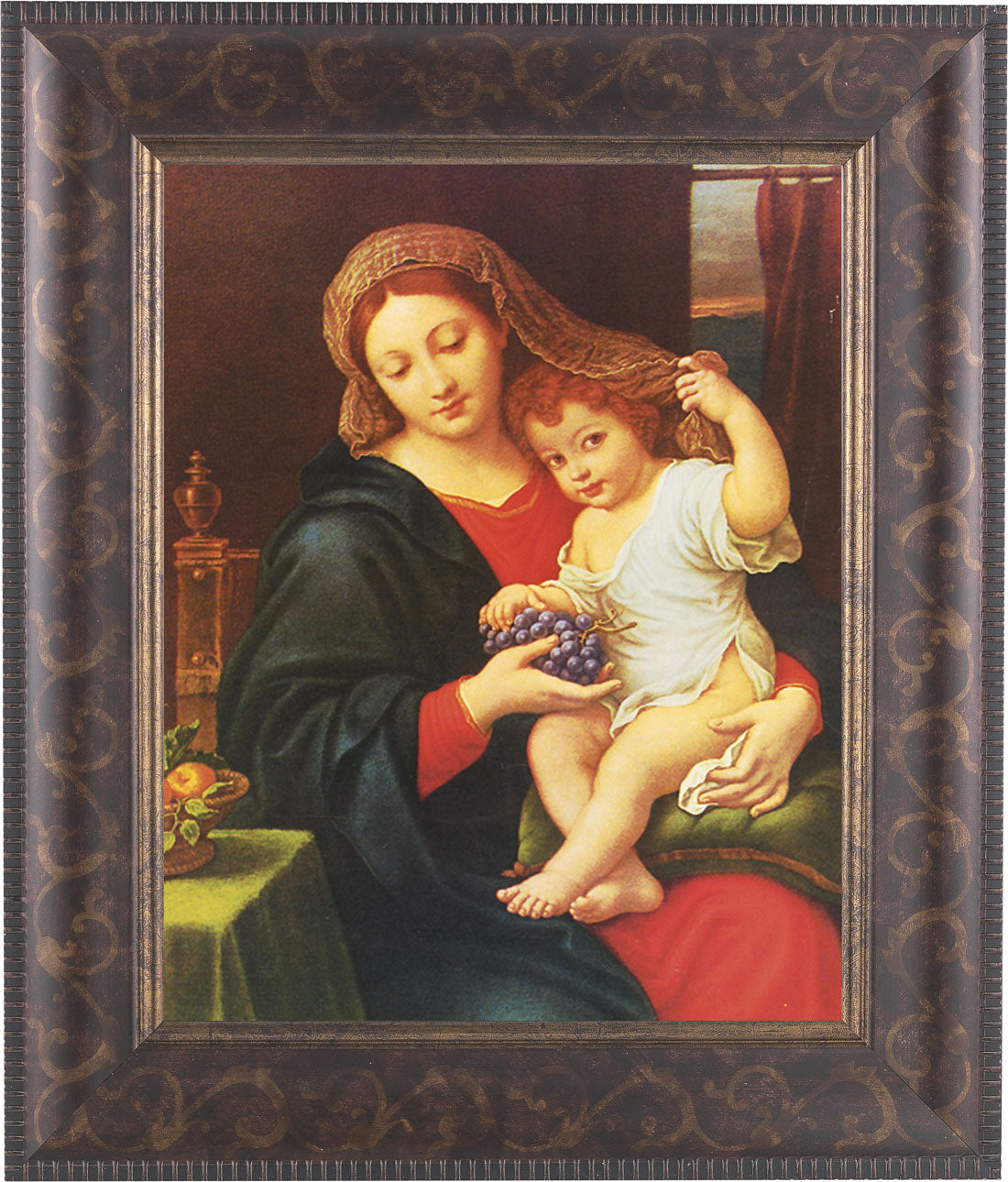 Madonna and Child Holding Veil 8x10 Framed Print Under Glass