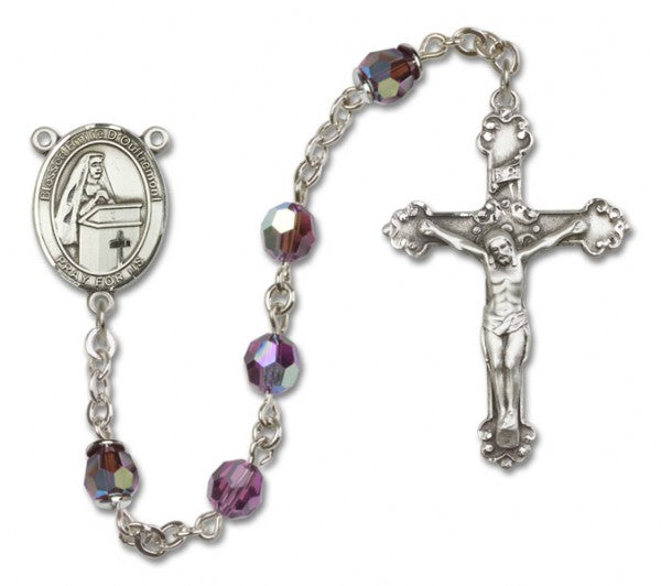 Blessed Emilee Doultremont Sterling Silver Heirloom Rosary Fancy Crucifix