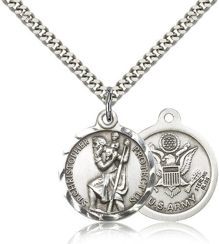 Army Saint Christopher Medal - Nickel Size