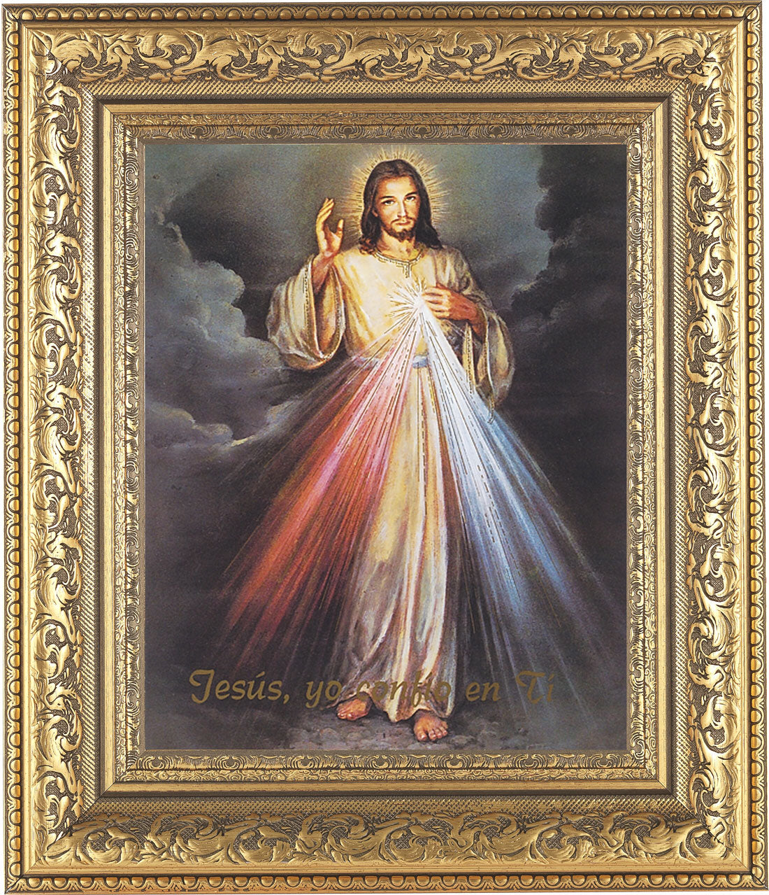 Divine Mercy 8x10 Framed Print Under Glass - Jesus Yo Confio En Ti