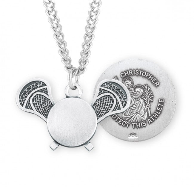 St. Christopher Lacrosse Sterling Silver Medal