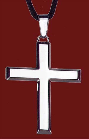 Stainless Steel Cross Pendant - 1 1/4'H