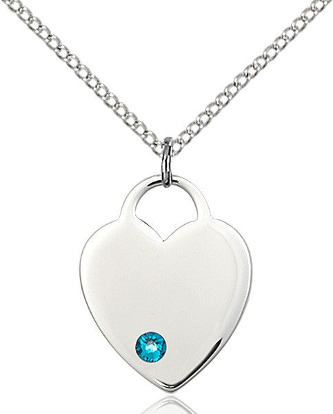 Medium Heart Shaped Pendant with Birthstone Options