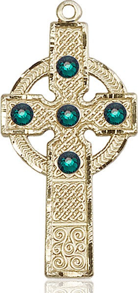 Tall Celtic Cross Pendant with Birthstone Options