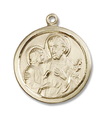 St. Joseph Pendant with Hand Etched Border