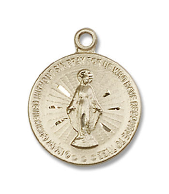 Petite Round Miraculous Medal Necklace