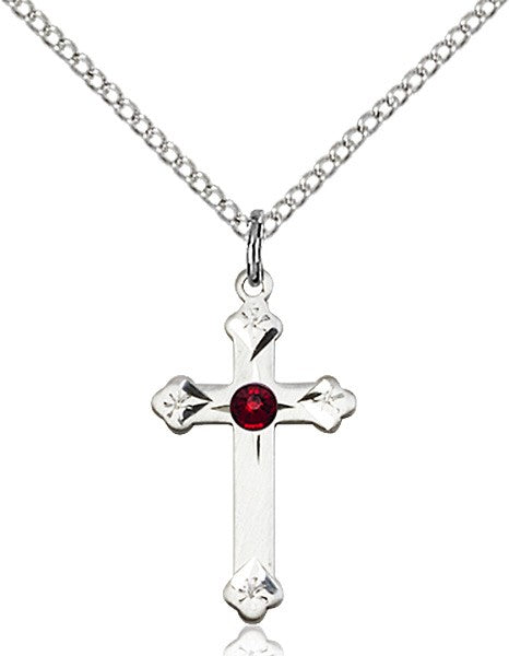 Cross Pendant with Birthstone Options for Youth