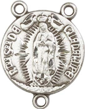 Our Lady of Guadalupe Sterling Silver Rosary Centerpiece