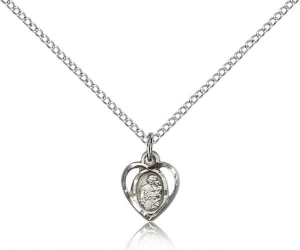 Petite Heart Shape St. Joseph Necklace