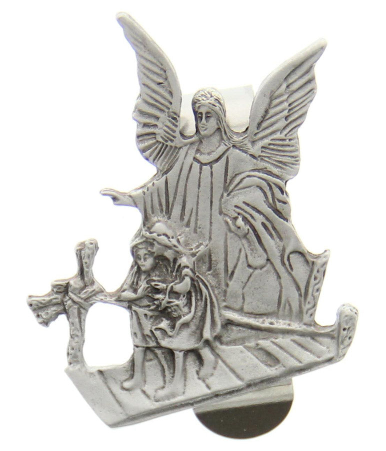 Guardian Angel Visor Clip, Pewter - 2 1/4'H