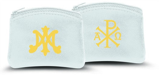 White Sheepskin Rosary Case