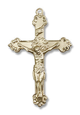 Antiqued Scroll Tip Crucifix Pendant